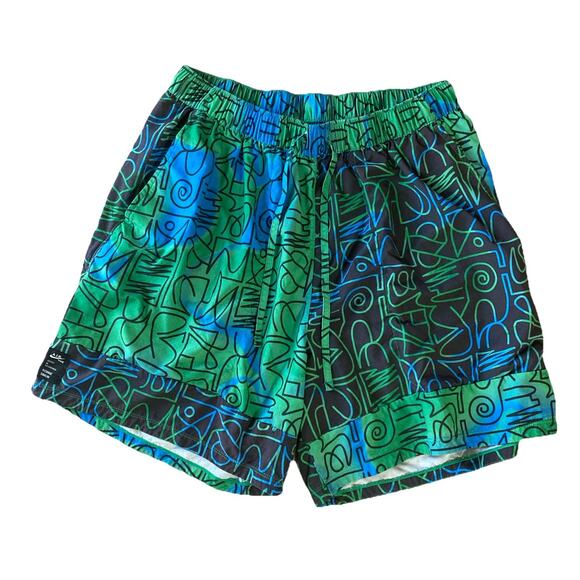Nike Mens Yoga Training Robbie Simon Shorts Sz XXL Green Black Gym Swoosh A.I.R. - Picture 2 of 12